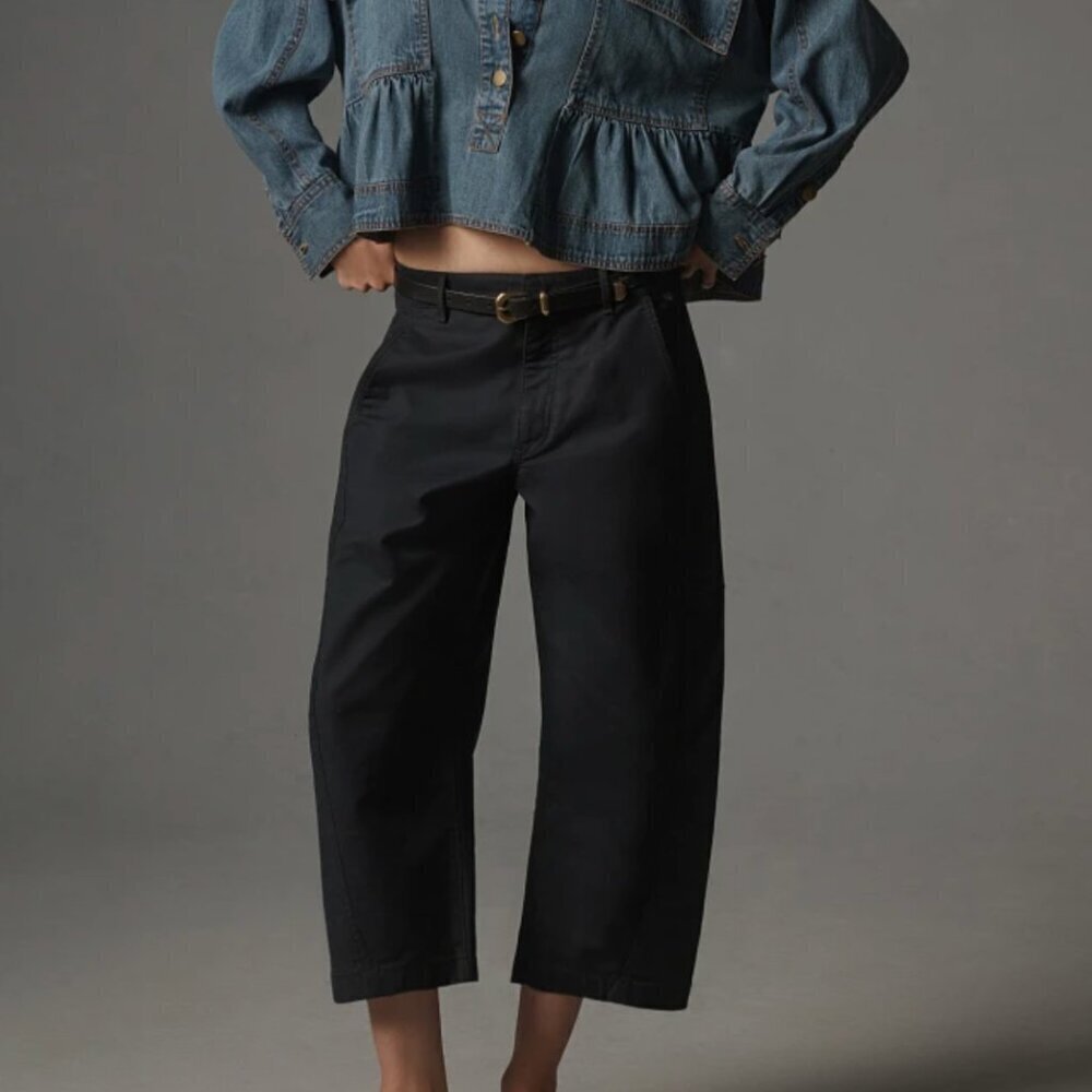 Maeve Curved Cropped Chino Pants